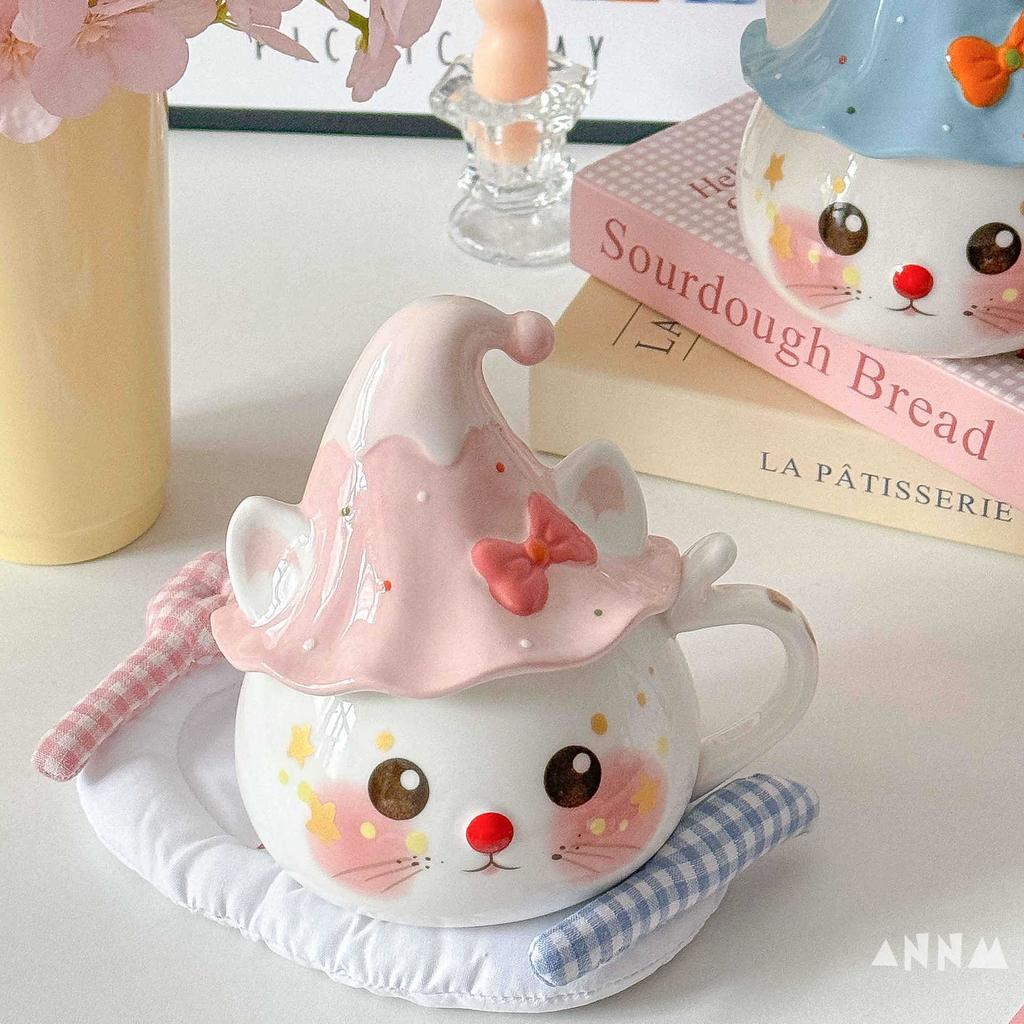 Birthday Gifts Mugs with LIDS Ceramic Cups. Halloween Gifts Christmas Water saving Cups Cute Ghost Cups for Girls