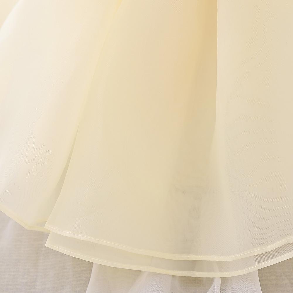 One-Year-Old Baby Princess Dress with 3D Floral Design for Special Events or Piano Performances