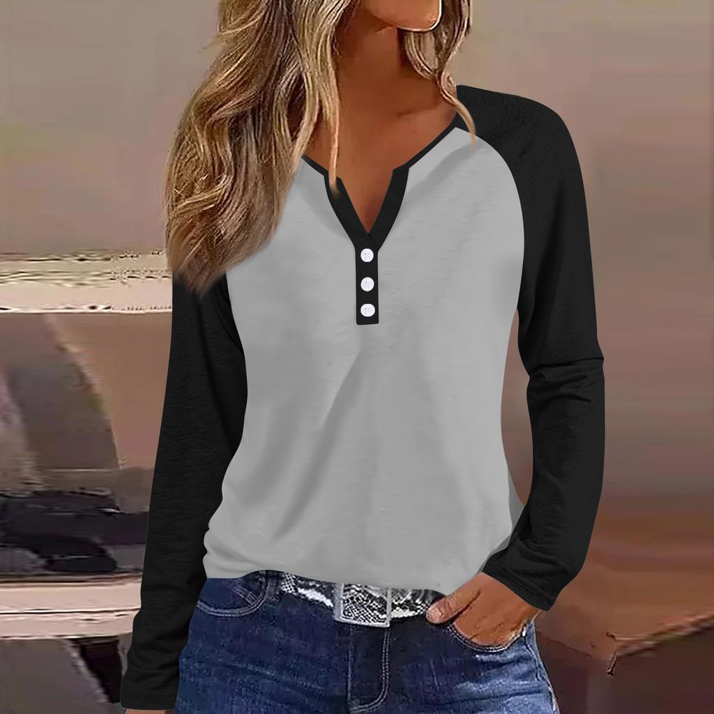 Women's T Shirt Tee Button Floral Print Long Sleeve Daily Weekend Fashion Basic V-Neck Regular Top