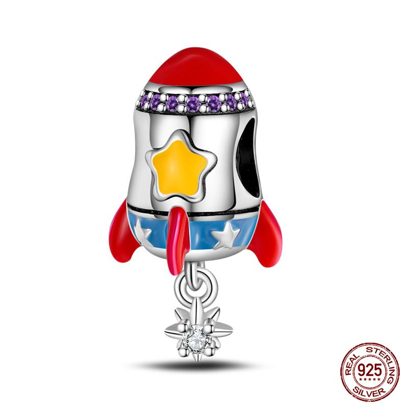 Fashion Copper Astronaut Space Series Charms Beads Fit Qikaola Original Bracelets Diy Anniversary Jewelry