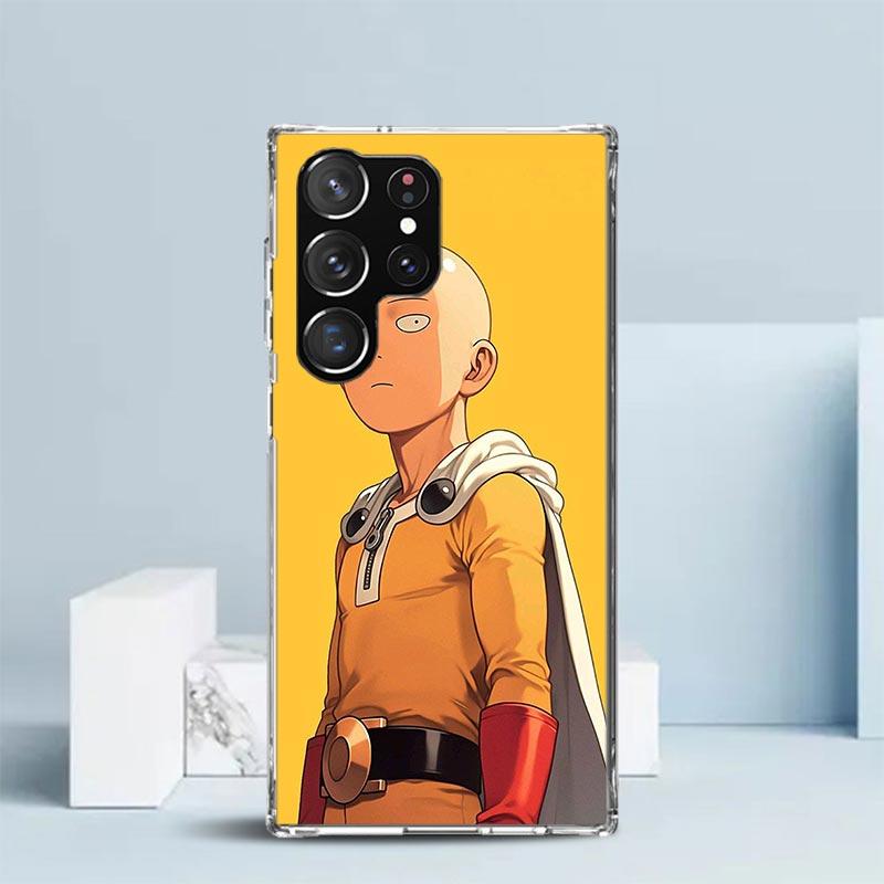 One P-Punch-Man Saitama King Soft Cover for Samsung Galaxy S25 Edge S26 S24 S23 Ultra Phone Case S22 S21 Plus S20 FE Print Patte