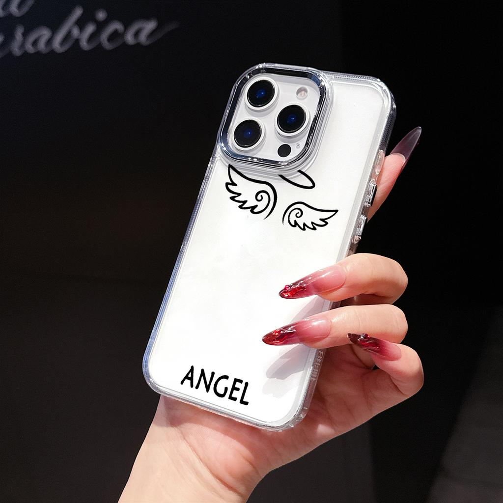 Couple Demon Angle Luxury Phone Case for iPhone 17 Air 16 15 14 11 Pro Max 16 15 Plus Soft Protective Cover Cases