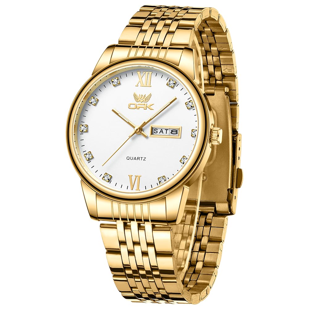 

Мужские кварцевые деловые часы с календарем, отображением дня недели и числа, круглым циферблатом, диаметром 40 мм, из нержавеющей стали, с японским механизмом, бриллиантовыми индексами,