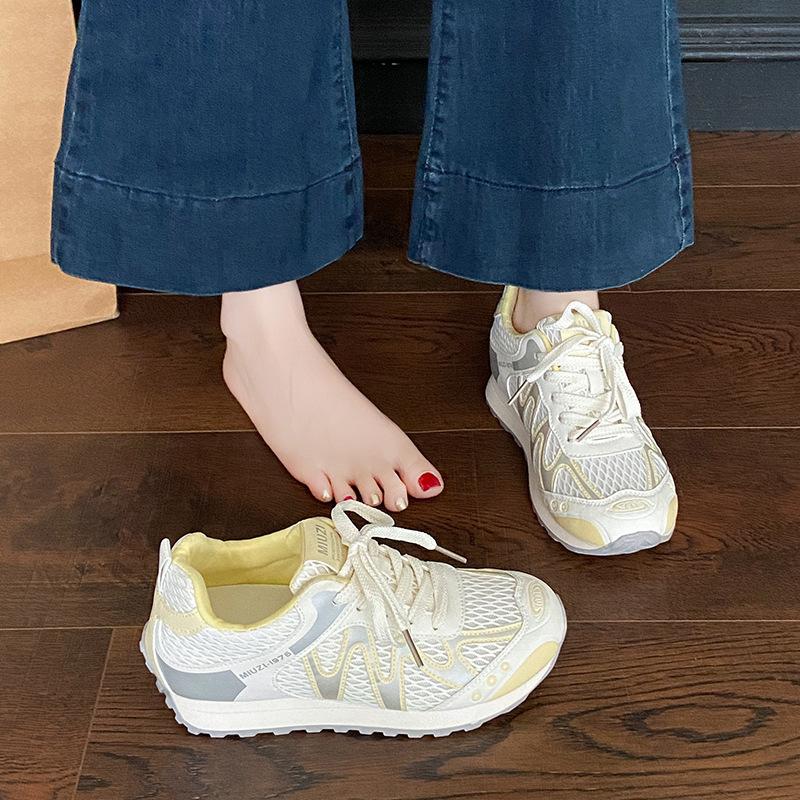 Dad shoes women's breathable casual sports shoes summer mesh new European products 2025 thick-soled fashion versatile little white shoes