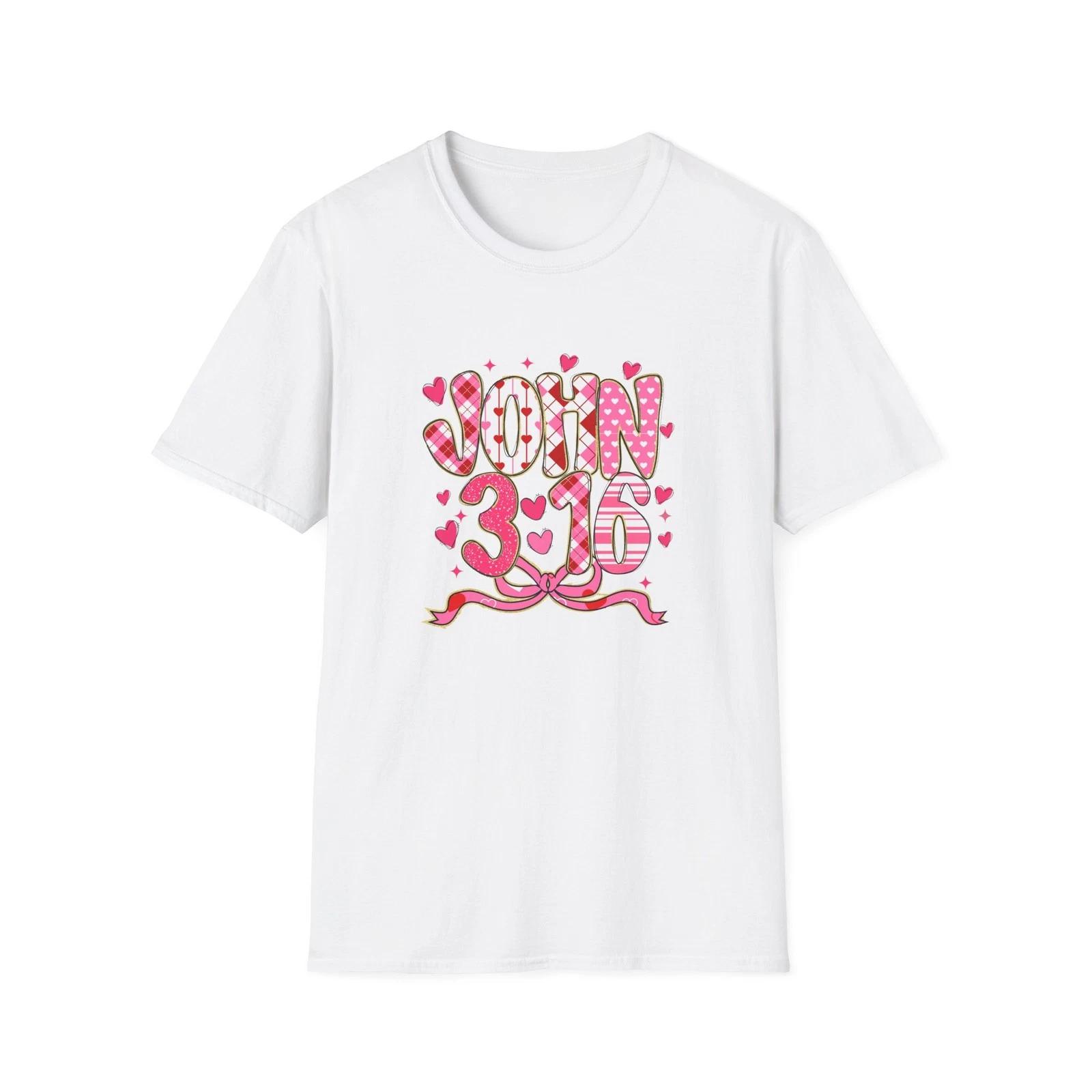John 3:16 Heart Script T shirt | Christian Faith Bible Verse S