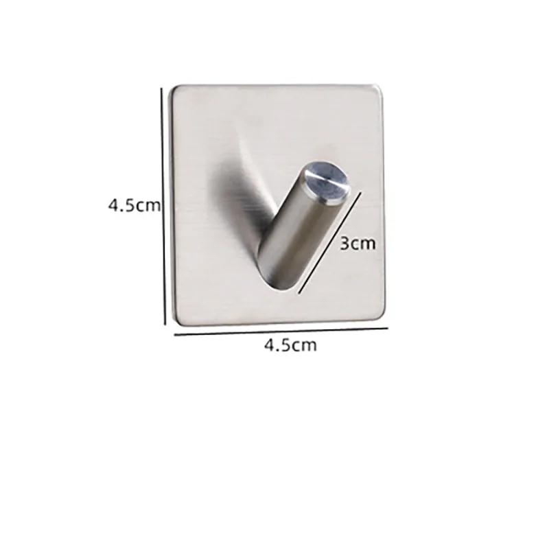 5PCS Removable Self-Adhesive Wall Hook Stainless Steel Towel Hook Without Drilling home decoration accessories bathroom storage