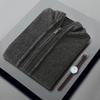 Autumn/Winter 100% Pure Wool Cardigan, Men'S Air-Layer Thickened Hooded Sweater With Pockets, Casual Knit Sweater Jacket