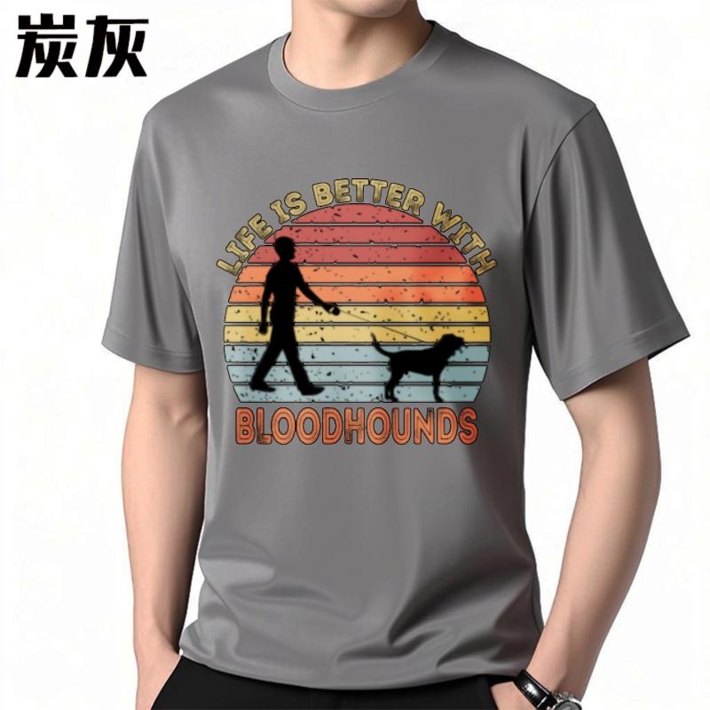Soft For Unisex Teeshirt Round Neck Tshirt Brand Life Is Better With Bloodhounds Retro Unisex Tees Solid Color Tshirt Big Size Tee