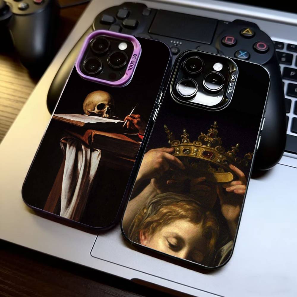 Classic Caravaggio Phone Case For iPhone 17,16,15,14,13,12,11 Plus,Pro Max,XS,Colorful Silver Phone case Funda Cover
