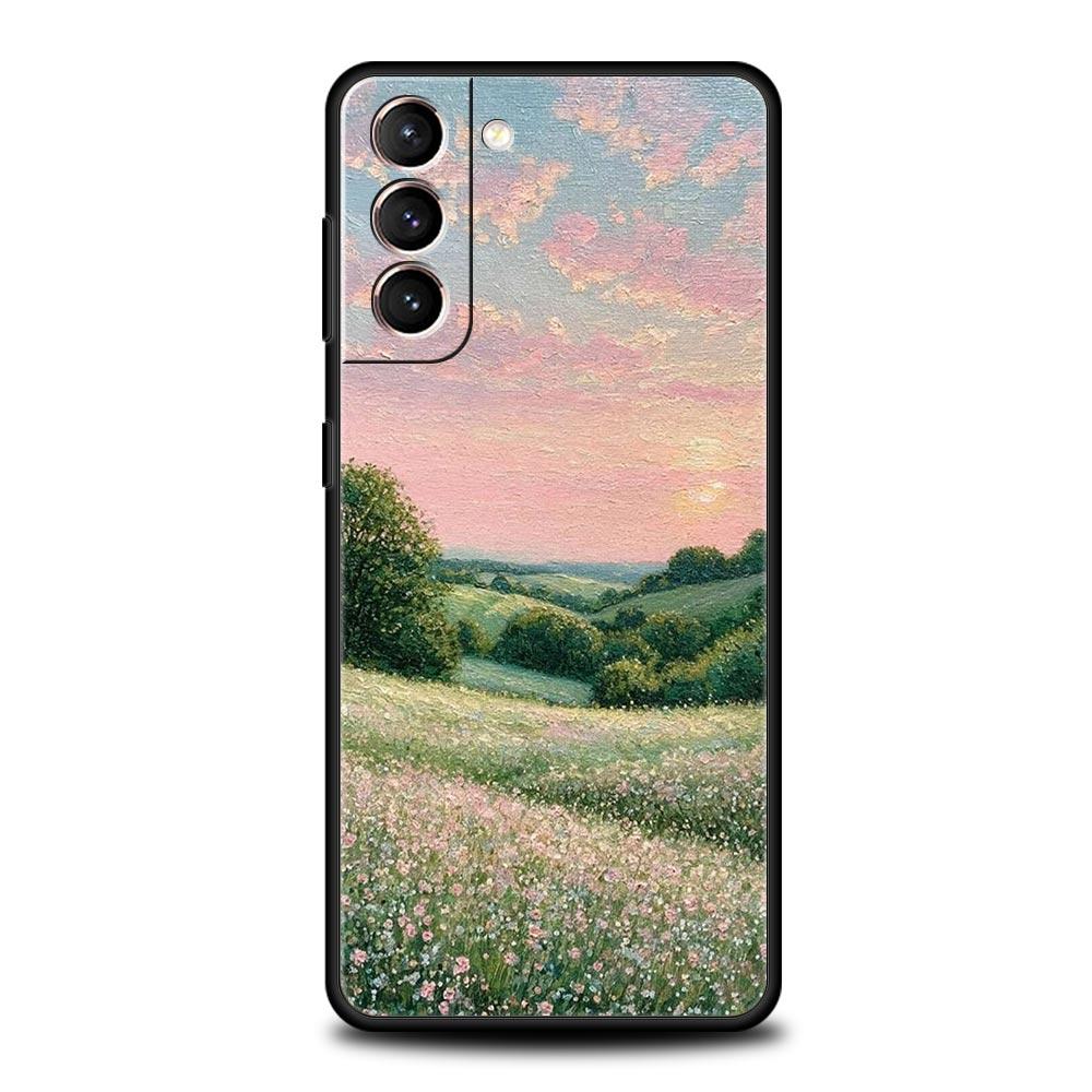 Claude Monet Garten Malerei Kunst Handyhülle Für Samsung Galaxy S26 Ultra S25 Plus S24 FE S23 S22 5G S21 S20 Hülle Schwarz Weich