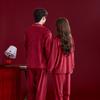 Wedding pajamas newlywed couple suit women's autumn and winter red island fleece warm flannel men's loungewear