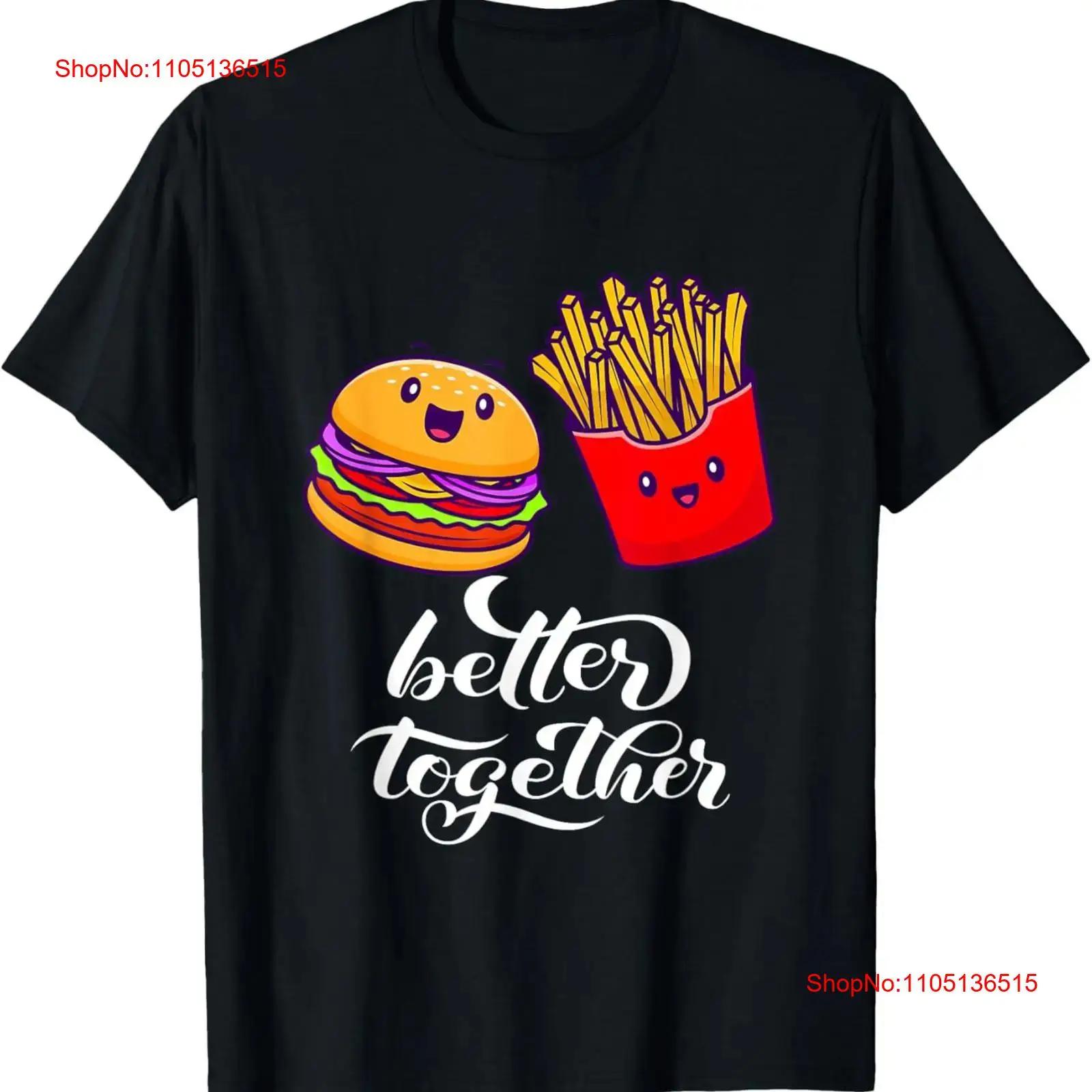 Better Together Burger French Fries Friendship Best Couple T Shirt  vintage Washed Stretched Breathable Slightly Comfortable S разноцветный