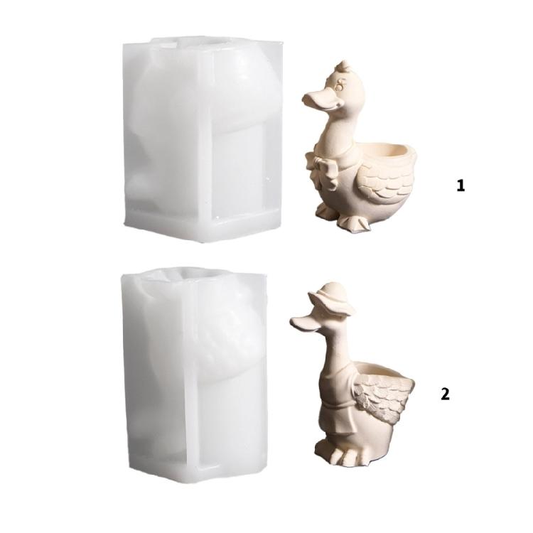 Duck Shape Silicone Mold Suitable for Making Decorative Plant Pots Gift Containers Jewelry Organizers Effortless Release