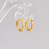 Gold Plated Stainless Steel Small Post Cubic Zirconia Hoop Earrings for Women