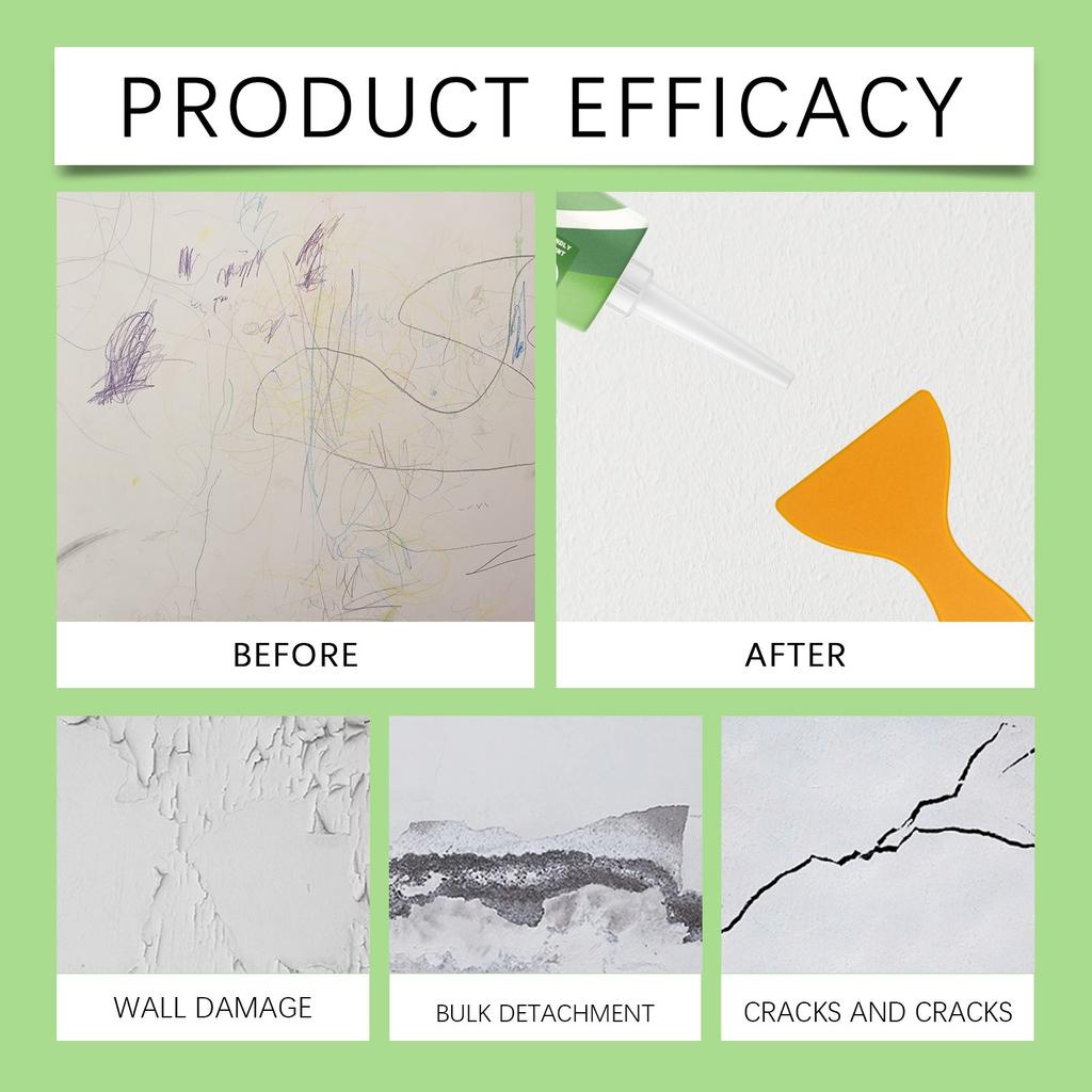 Zestaw do konserwacji ścian na łuszczenie się, uszkodzenia, pęknięcia, dziury po gwoździach, oczka po gwoździach, środek do konserwacji ścian