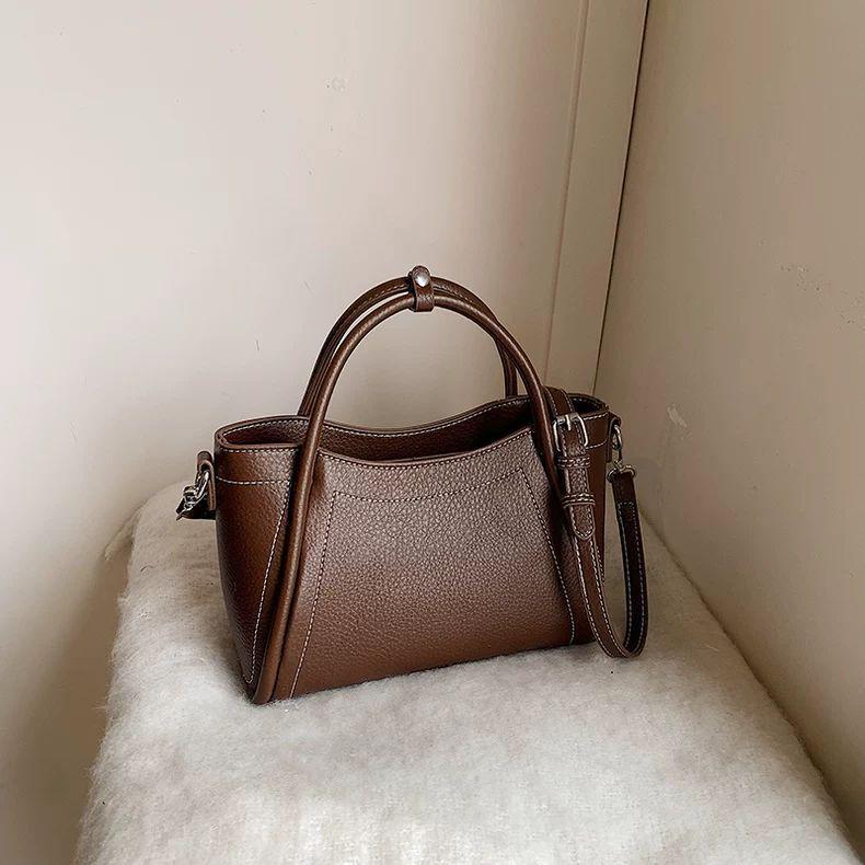 Damen Eimerhandtasche im koreanischen Stil für Frühling 2025 - Vielseitige Hand-Trage-Tasche - Lässige Schultertasche für den Arbeitsweg