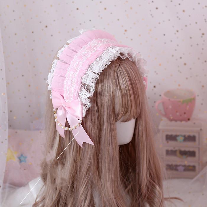 Japanese Sweet Lovely Hair Band Lolita Maid Hairband Lace Ribbon Bowknot Headband Cosplay Headdress Cute Accessories