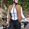 Reflective Cycling Vest with Chest Pocket Windproof Gilet for Running Hiking Biking Yellow EU Size S