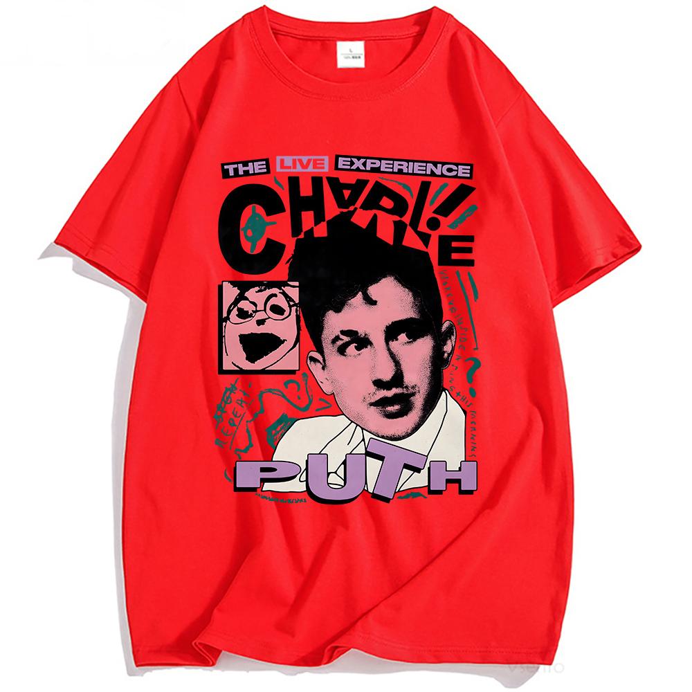 2026 SpringSummer Charlie Puth Live Experience Cotton Singer Patterned Print Streetwear for Men Mens TShirt