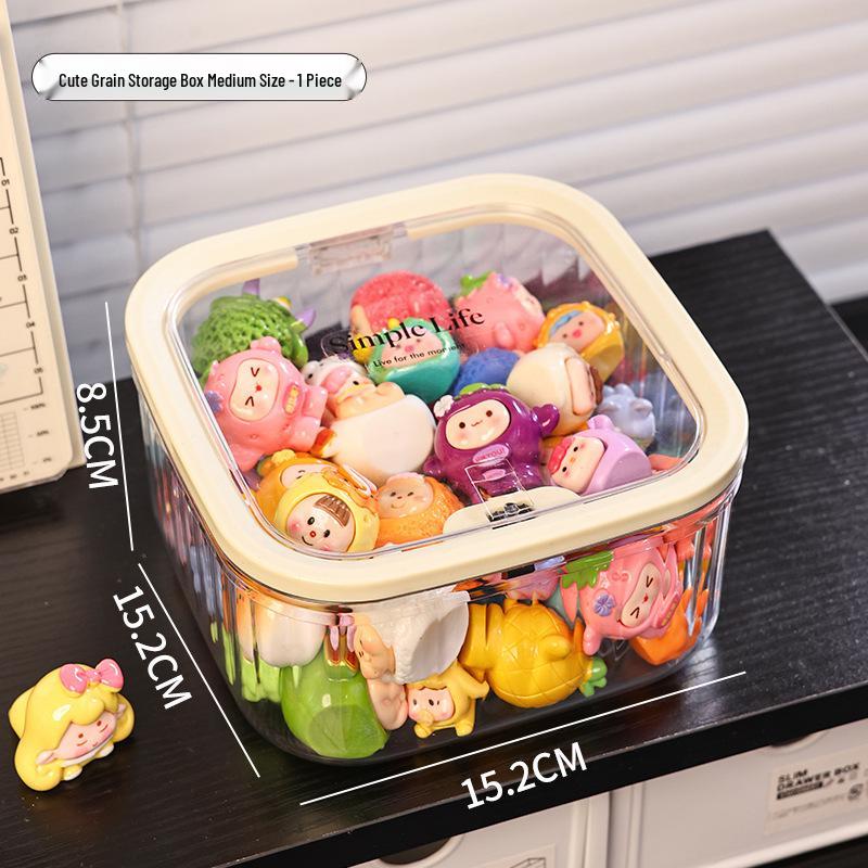 Transparent Multi-Purpose Storage Box with Lid - Large Capacity, Desktop Trash Can