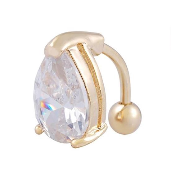 Women Reverse Heart Belly Button Ring Bar Navel Ring Body Piercing