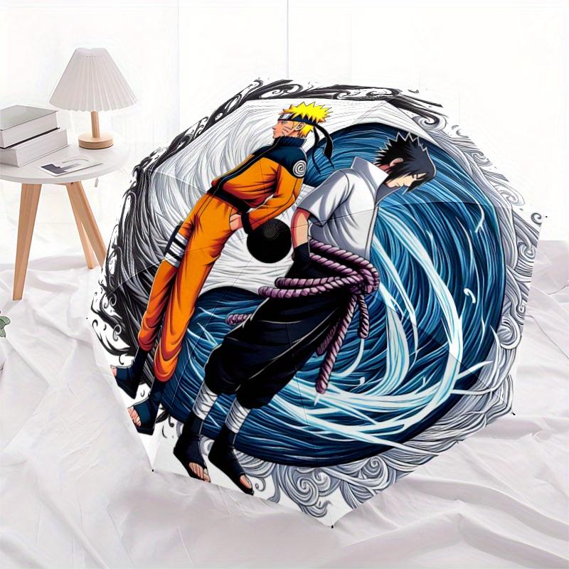 1pc Naruto vs Sasuke Automatic Folding Umbrella - 3 Folding Design, Vivid Cartoon Pattern, Suitable for Outdoor Activities, A Gift for Fans In All Sea