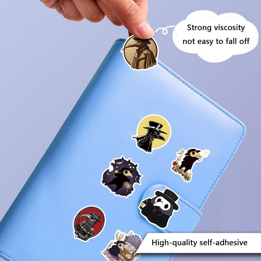 10/50Pcs Black Beak Plague Doctor Crow Stickers Graffiti Stickers for DIY Luggage Laptop Motorcycle Bicycle Sticker