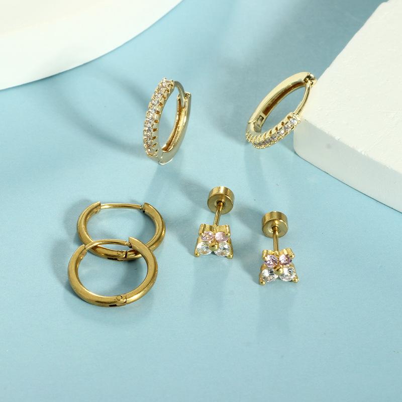 14K Gold Stainless Steel Earrings Flat Back Earrings Small Cartilage Hoop Earring for Women Hypoallergenic Multiple Piercing