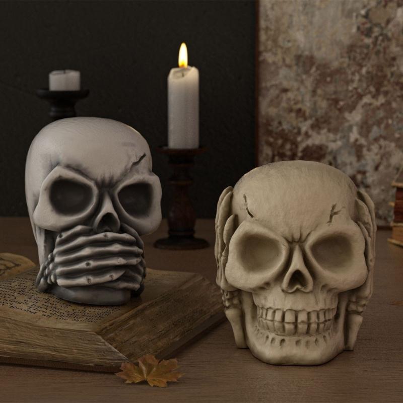 Food Grade Skull Craft Mold Safe Realistic Skull Mold For Kids Resin Art Projects Halloween Home Decoration