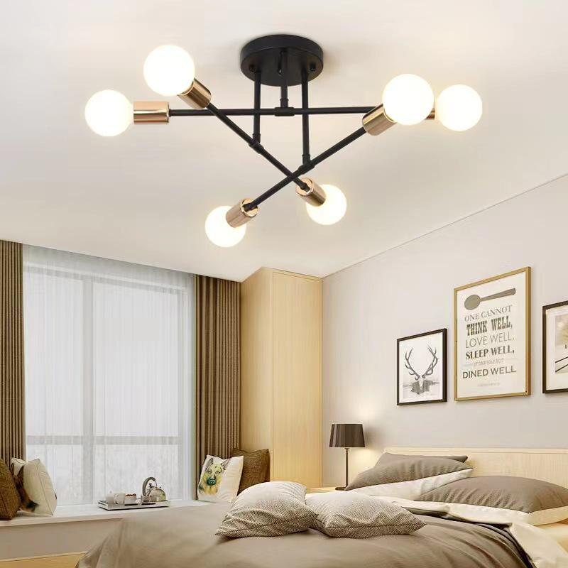 Nordic Iron Chandelier: Creative Small Ceiling Lamp for Living Room, Bedroom, or Restaurant