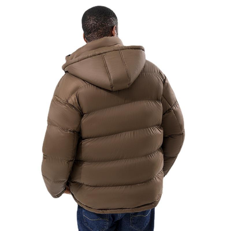 New winter padded clothes men's casual warm padded clothes piled and thickened multi-bag removable hat padded jacket