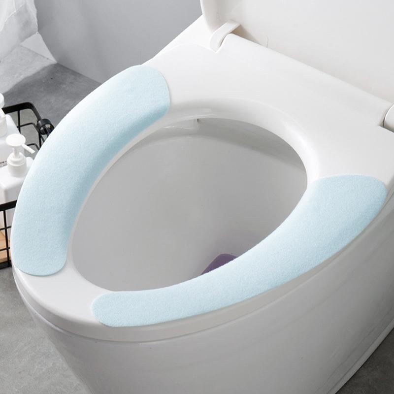 2Pc/Set Universal Toilet Seat Cover Soft Wc Paste Toilet Sticky Seat Pad Washable Bathroom Seat Lid Cover Pad Cushion