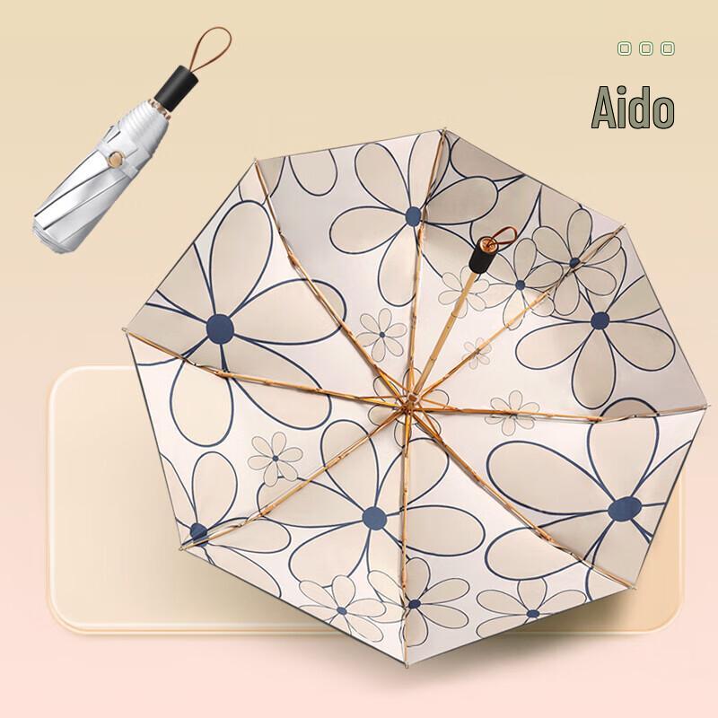 Maydu Titanium Silver Double-Layer Folding Umbrella