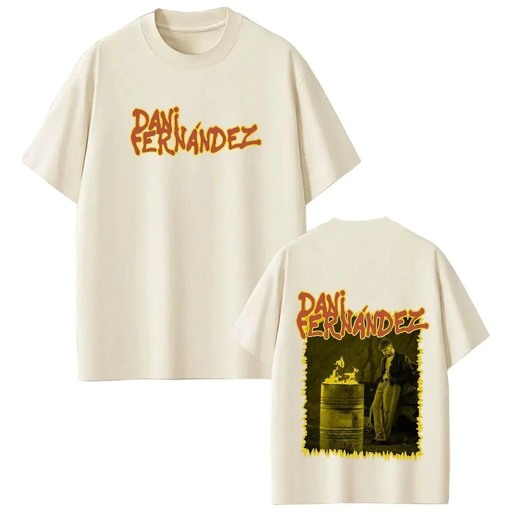 Summer Pure Cotton Casual Loose TShirt Rapper Dani Fernandez 2026 Tour Pattern TShirt Unisex Hip Hop Streetwear TShirt