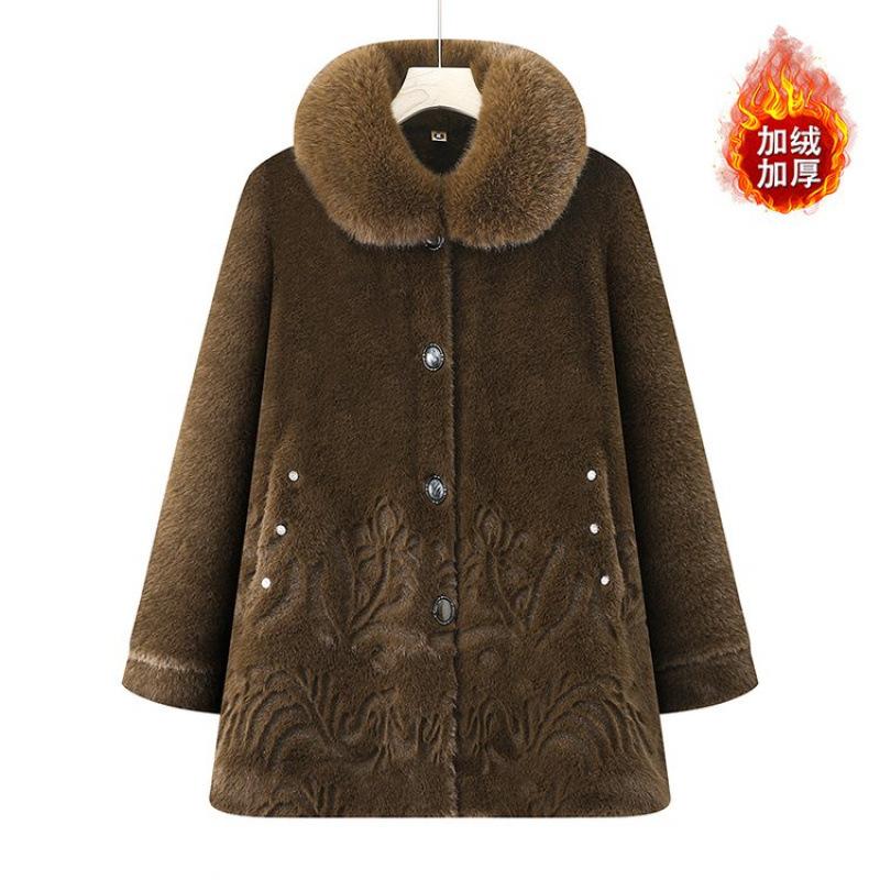 Winter coat golden mink warm clothes imitation mink hair piled thickened coat
