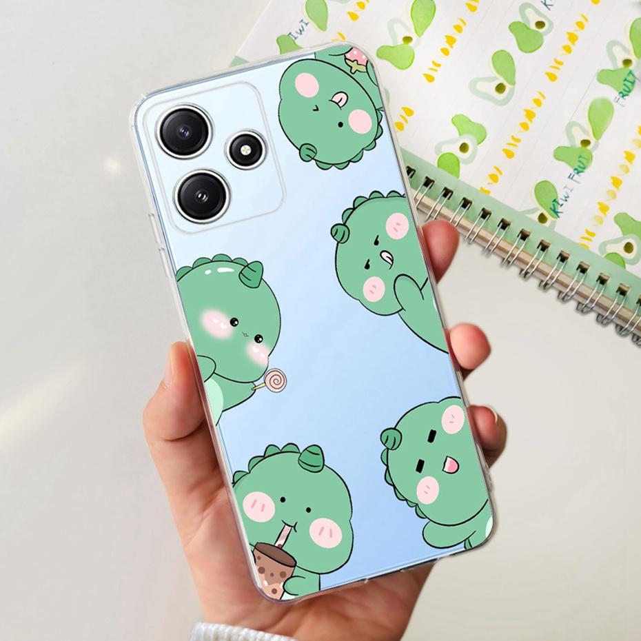 Cute Flower Cat Painted Case For Xiaomi Redmi 12 5G 2023 Soft Silicone TPU Back Cover For Redmi12 5G Global Phone Bumper