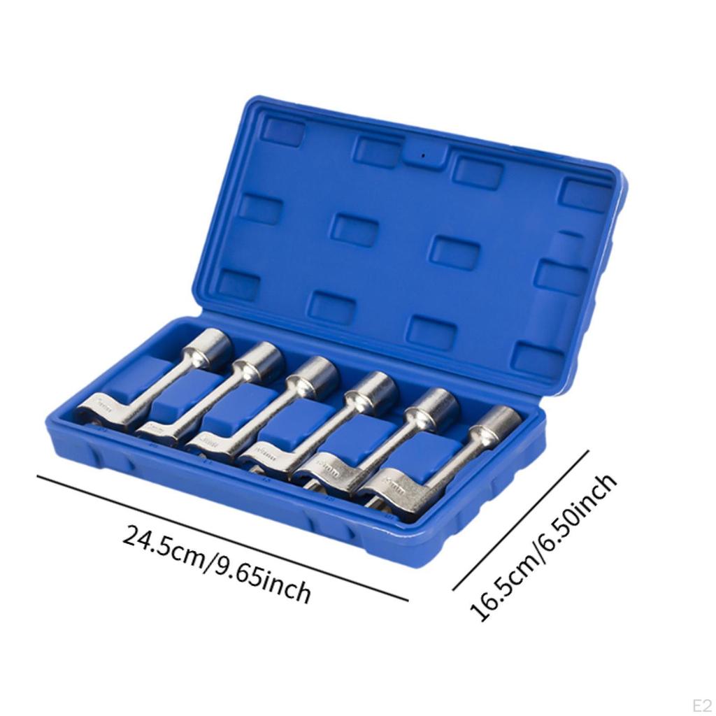 6Pcs Diesel Injector Socket Wrench Set 1/2" DR Fuel Injectors Remover Premium Hex Sockets L Typed