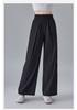 Elastic casual sports wide leg pants for women in summer 2025, thin, loose, fashionable, long leg pants