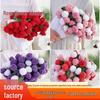 Handmade Knitted Gradient Rose Bouquet Wool Blanket - Perfect Valentine's Day Sofa Nap Gift
