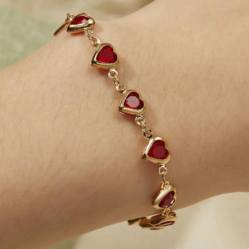 1 Stück Buntes Glänzendes Kubisches Herz Design Elegantes Armband, Geeignet für Mädchen Alltags-/Party-Schmuck, Festival-Geschenk