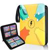 Card Binder Album with Zipper, 4 Compartments, 50 Pages, 400 Card Capacity, Waterproof and Durable