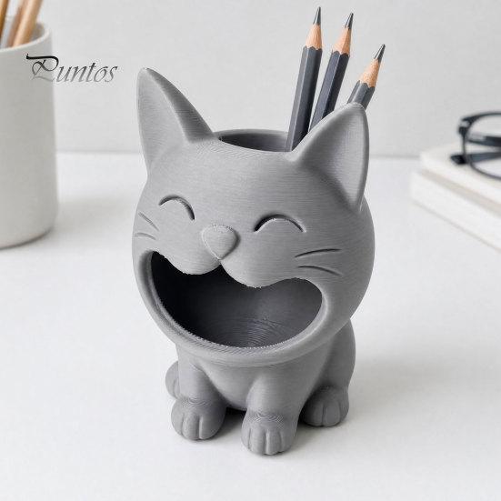 Cute Desk Organizer 3D Printed Cat Shaped Candy Bowl, Storage Container, Desktop Office Decor Pen Holder, Versatile for Pencils Jewelry Hair