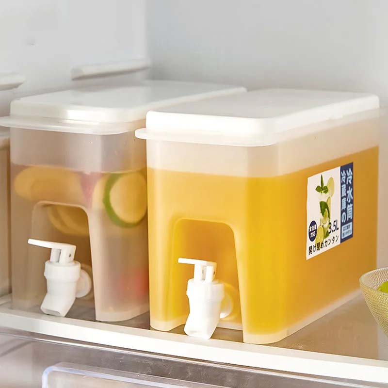 3500ml Water Pitcher Jug with Faucet Lemon Juice Kitchen Drinkware Kettle Pot Cold Water Bottle Large-capacity Household Kettle Lemon Water Teppot