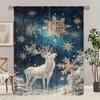 2 pieces - Christmas snowflake and elk print curtains   Christmas decorations   home decorations   room decorations