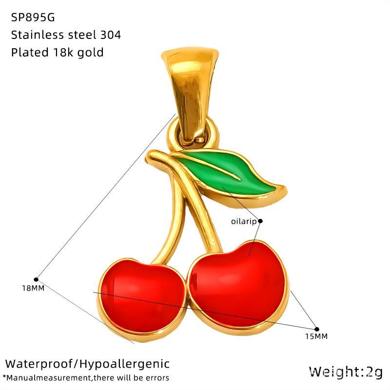 Индивидуальность Высокий вкус Летний фрукт Клубника Вишня Подвеска с масляной каплей Женское ожерелье