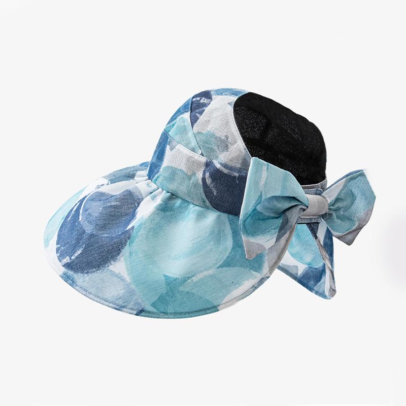 

Шляпа Универсальный стиль Цветные пятна Дышащая Портативная Женские шляпы Солнцезащитная Blue