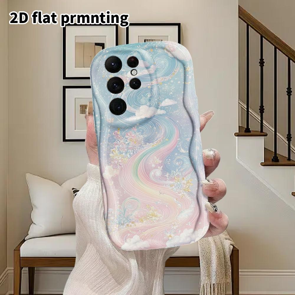 Phone Case: 2D Flat Samsung Galaxy A34 A35 M05 M06 S20 S22 S21 FE Plus 5G Protective Case, Couples Style, Cloud and Flower Sea, Christmas and Hallowee