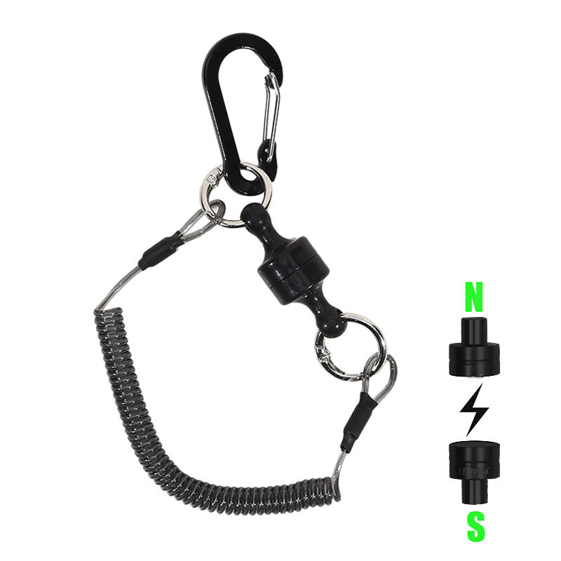 Retractable Coil Tether With Magnetic Buckle Clip High Elasticity Spring Cord Anti-Lost Safety Strap For Keys Tools