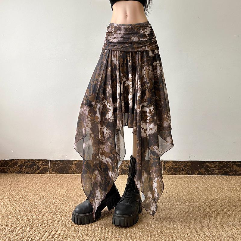 Urban Chic Plaid Patchwork Lace Pleated Mini Skirt