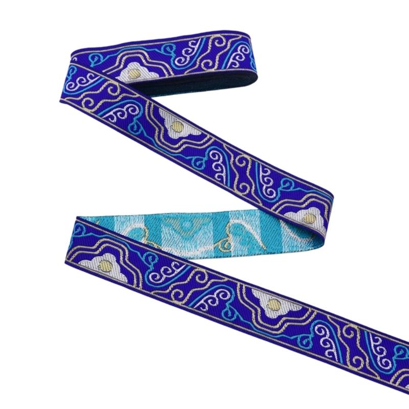 1.7M Long Embroidery Patches Cloud Pattern Fabric Ribbon Sewing Trim For Handmade Costume Curtain Sewing Embellishments